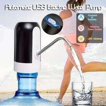 1件自動電動抽水泵，USB充電式自動飲水機，適用於3-5加侖水桶，便攜式插電安裝底座，適合露營與居家使用，便攜露營飲水機，電動抽水泵 - 彩色 - 查看 6