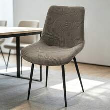 1pc Jacquard Dining Chair Cover, Elastic Washable Curved Back Chair Slipcover, Suitable For Wedding And Banquet - Chair Covers - View 7