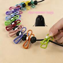 Retractable Portable Clothesline Set, Includes 12 Clips, Suitable For Indoor Laundry Drying And Outdoor Camping, Clothesline Accessories - Multicolor - View 10