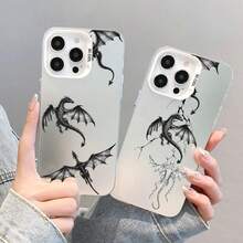 Fashion Dragon Pattern Laser Phone Case For IPhone 16 15 14 Pro Max Plus 17 Pro Max 13 Mini 12 11 Pro Max Shockproof Back Covers RQIX - CH-White LWS 2 - 查看 2