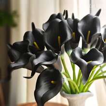 1pc/4pcs/10pcs Artificial Calla Lily Flowers, Realistic Floral Bouquet, Suitable For Valentine's Day Party, Garden Decor, Lifelike Texture, Suitable For Living Room, Bedroom, Dining Room, Office Decor, Spring Decoration - Black - View 11