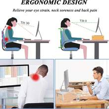 1pc Desktop Computer Monitor Stand Riser, Back To School Essential, Monitor Stand, Desktop Computer Monitor Stand, Office Desk Storage Organizer, Desktop Accessory - Multicolor - View 9