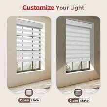 No Drill No Tools Cordless Zebra Blinds, Renter Friendly, Dual Layer Shades For Indoor Windows, Easy To Install Thermal Insulated Privacy Variant 1 - None - View 6