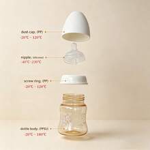 1個 150ml PPSU材質嬰兒奶瓶，防脹氣、防嗆奶、耐摔、耐熱至180°C，矽膠奶嘴，柔軟舒適，輕巧便攜，適合0至6個月大嬰兒 - 彩色 - 查看 4