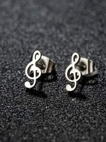1pair Fashionable High Treble Clef Shaped Earrings For Women - GED191 - View 11