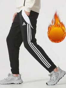 Adidas TIRO24 SWPNT春秋男子足球運動休閒訓練長褲 - 黑與白 - 查看 5
