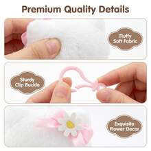 Official Sanrio Flowers Ornament Plush Keychain/Bag Charm.Super Soft And Fluffy,An Ideal Gift Suitable For Fans Playing,As Cute Backpack Accessories. - Multicolor - View 5