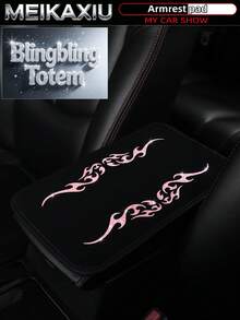 MEIKAXIU Totem Bling Bling Fabric Car Armrest Box Mat, Center Console Pad, Anti-Slip Mat, Aksesoris Dekorasi Mobil untuk Wanita - Edisi Totem Berkedip - View 12