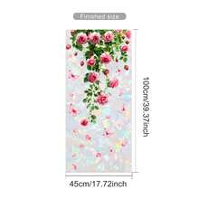 Vintage Pink Rose Butterfly Window Privacy Film, Rainbow Effect Non-Adhesive Glass Decorative Sticker, Static Cling Vinyl Cover Film, Suitable For Bathroom Kitchen Home Apartment - Pink Rose Glass Sticker - View 6