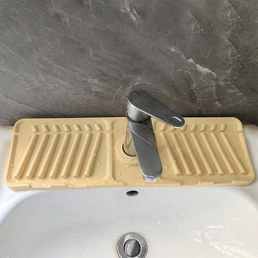 1 pieza Alfombra de drenaje inclinada y elevada, cubierta antisalpicaduras para fregadero de cocina/baño, alfombra/estante antideslizante - Multicolor - Ver 1