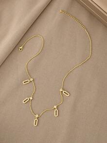 Collar de oro de 18k, pulsera de oro, anillo de oro, pendientes de circonita de cobre texturizados versátiles, adecuados para citas, reuniones, regalos y uso diario - Dorado - Ver 12