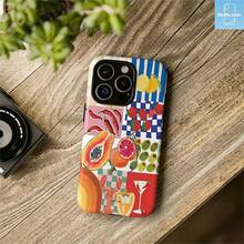 HoBa case 1件 2D平面圖案 2合1軟膜全包覆手機硬殼，適用於Galaxy A23/A24/A25/A32/33/S25，兼容Apple 18 Pro Max/7/8/11/12/13/14/14Plus/15/15Plus/16/16Plus/7/8Plus/17/17Pro，韓風時尚趣味手機殼，優雅設計男女皆宜，適合送給女友的復活節、春季、生日禮物 - 混合色2 - 查看 5