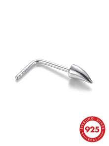 lunastudio 1pc Elegant 925 Sterling Silver Unicorn Nose Stud Suitable For Women's Daily Wear - Silver - View 3