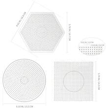 3件組 5mm 熔珠板,大尺寸透明釘板套件,大正方形透明圓形六角形釘板組 DIY 材料模板 熔珠手工 - 透明 - 查看 4