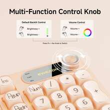 EWEADN V102Air Wired Low-Noise Mechanical Feel Keyboard, Stylish Office Keyboard For Women, Multiple Colors Available, Smart Screen, Ergonomic Design, Perfect For Gifting - View 5