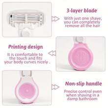 Removedor de Pelos Corporal Completo Feminino com Estojo de Armazenamento para Viagem, Remove Pelos Facilmente e Sem Dor das Pernas, Área do Maiô Bikini e Axilas. Suave para Pele Sensível, Suporta Uso a Seco e Molhado, com Cabo Ergonômico para Operação Confortável e Conveniente. Design Compacto e Portátil, Adequado para Uso Doméstico e Viagem, Ajuda Você a Alcançar uma Pele Sedosa e Suave, Presente Ideal de Férias ou Aniversário para Mulheres. - Multicolorido - Visão 7