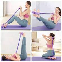 Multifunctional Elastic Resistance Band Pedal Stretcher For Leg Stretching Training, Portable Yoga Pilates Fitness Equipment - Multicolor - View 3