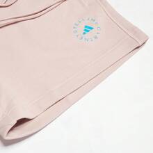 Adidas 女款夏季時尚極簡舒適寬鬆直筒休閒運動短褲 IS1217 - 灰粉紅色 - 查看 4