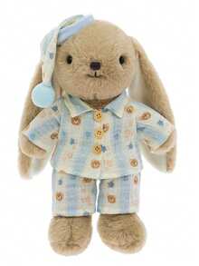1pc 25cm/9.84in Cute Long-Eared Rabbit Plush Doll, Multi-Outfit Series - Pajama Style And Plaid Skirt Style, Fluffy Gift For Girls - Multicolor - View 14