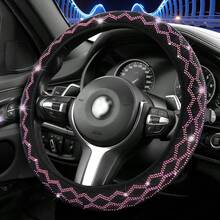 Bling Rhinestone Steering Wheel Cover With Crystal Diamond For Women, Sparkling Car Wheel Protector Universal Fit 15 Inch - Car Steering Wheel Cover - View 14