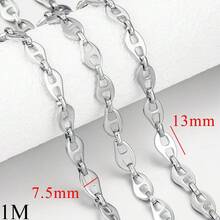 1 Meter 18K Gold-Plated Stainless Steel Multi Style Paper Clips, Oval Flat Chains, Large Thick Chains, Necklaces, Bracelets, DIY Jewelry Accessories - Chain - View 15