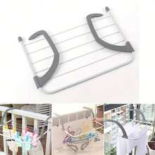 Foldable Drying Rack, No-Drill Window Sill Balcony Clothes Rack, Metal Material Home Towel & Clothing Storage Hanging Rack, Non-Slip Stable Strong Load-Bearing, Space-Saving Foldable, Suitable For Bay Window Sill Bathroom Indoor, Home Drying & Hanging Multi-Function Storage Rack, Small Apartment Home Drying Practical Tool - View 4