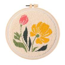 1套成人與初學者刺繡套件，DIY簡單花卉刺繡套組，適合初學者，手工藝術工藝，手工花卉壁掛套組，初學者刺繡室內裝飾套組，適合居家裝飾，節日禮物 - 多款 - 查看 15