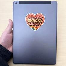 1PC 3Inches Just A Girl Who Needs Her Snacky Snacks Retro Food Humor Sticker, Cute Relatable Quote Design For Laptops, Notebooks, Water Bottles, Cups, Journals, Lockers, Perfect Gift For Students, Teachers, Office Workers, Creatives, And Snack - Multicolor - View 6