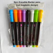 8/16pcs Magnetic Erasable Markers, Colorful Water-Based Dust-Free Liquid Chalk, LED Blackboard Fluorescent Board Pens, Easy To Wipe And Clean, Smooth Writing, Suitable For Glass, Blackboard, Business And Restaurant Use - Marker Pen - View 12