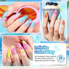 Beetles 20 Colors 7.5ML Neon Gel Nail Polish Set, Summer Collection, Pearl Pink, Blue, Red, Yellow & Orange Soak Off UV LED Gel Polish With Base Coat, Glossy & Matte Top Coat - 20 Colors Tropical Bloom - 查看 5