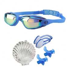 Professional Swimming Goggles Set With Silicone Nose Clip And Earplugs, Pool Universal, Goggles + Shell-Shaped Storage Box + Nose Clip + Earplugs Set - Multicolor - View 11