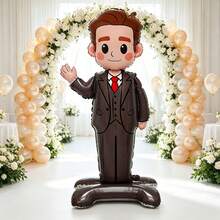 1PC Large Standing Groom & Bride Aluminum Foil Balloon, Suitable For Wedding, Birthday, Anniversary Decoration Balloon, Holiday Photography Prop - Bride and Groom - View 6