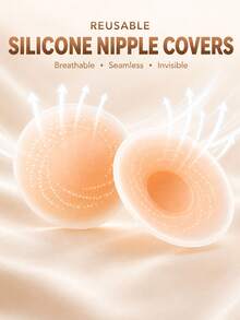 Breathable Waterproof Adhesive Nipple Covers, Reusable Invisible Ultra-Thin Breast Petals, Seamless Concealing Breast Pads, Suitable For Backless Strapless Dresses - Multicolor - View 1