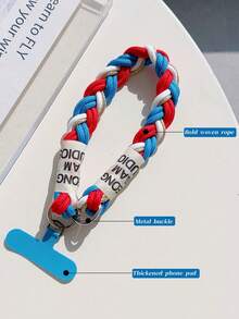 Multi-Color Braided Phone Lanyard, Detachable Metal Buckle Phone Strap, Anti-Loss Phone Charm, Anti-Drop Phone Strap, Suitable For Daily Use And Travel, Fashionable And Functional Phone Lanyard - Multicolor - View 4