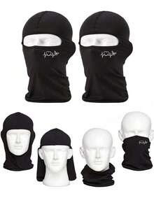 Musion 1/2/3pcs Heart ECG Butterfly Print Balaclava, Soft Smooth Full Face Ski Mask, Y2K Street Style Headwear, Suitable For Motorcycle Riding, Skateboarding And Daily Wear - Multicolor - View 5