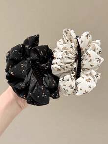 4pcs/2pcs/1pc Minimalist Vintage Floral Pattern Banana Hair Claw Clip, Suitable For Thick Hair, Elegant Fashion Versatile Travel Vacation Photo Decoration Accessory, Single-Tooth Hair Claw For Daily Outings Hair Accessory - Multicolor - View 16