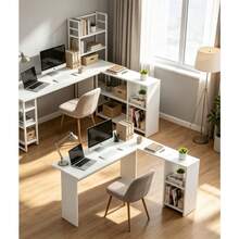 Escritorio en L minimalista negro para home office sin logotipos - Negro1 - Ver 3