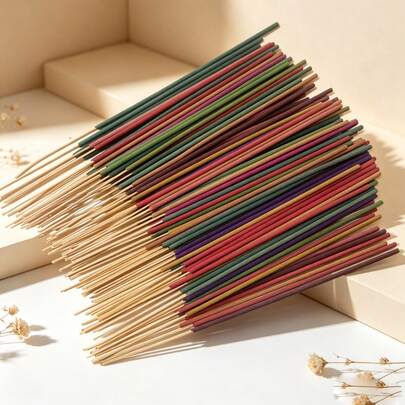 200pcs Natural 8.66 Inch Incense Sticks, Lavender, Lemongrass, White Sage, Sandalwood, Jasmine, Rose, Cherry Blossom Pleasant Fragrance--Long Lasting Aroma Perfect For Yoga, Meditation, Home Decor And Gifting