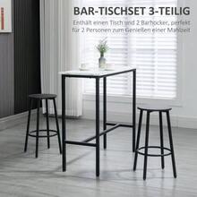 Bar Table Set With Stools, 3-Piece Bar Table Set, Dining Table With 2 Stools, Dining Room Set, High Table, Kitchen Table, Steel, White, Black - 白色 - 查看 4