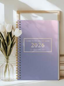 2026 週計畫與月計畫學術日曆，1月至12月，A5 極簡月計畫與日計畫筆記本，附聯絡人頁、月索引、備註頁與內口袋，返校用品，辦公桌配件 - 彩色 - View 13