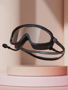 1pc Large Frame Swimming Goggles For Adults, Black & Pink Available With Integrated Earplugs. Waterproof, Anti-Fog, UV Protection And Leak-Proof Seal, Wide Clear Vision With Adjustable Strap. Durable For Pool, Open Water, Beach And All Water Sports, - Multicolor - View 7