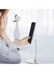 2026 New Model: Heart-Shaped Metal Desktop Stand ABS | Aluminum Alloy Portable Phone Tablet Holder | 360° Rotatable Adjustable Angle | Suitable For Desk, Bedside Table Or Car | Fashionable Cute Practical, Slouchy Person Essential, Hands-Free Easy Use | Popular Desktop Decor, Make Daily Life More Convenient And Interesting - Black - View 5