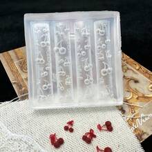 1个3D硅胶模具 - 可爱草莓、花朵、心形 - 粉色、绿色、白色、透明色，DIY美甲脱模工具，美甲用品，美甲工具，美甲配件，返校季，美甲，适用于美甲贴纸 - 無色 - 查看 7