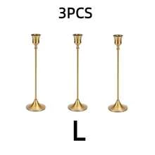 3pcs/6pcs/12pcs Candle Holders, Single Long Stem Brass Plated Iron Candle Holders, For Centerpiece, Candlelight Dinner Photo Props, Dining Table Living Room Home Decor, Candles Not Included - Copper Candlestick - View 13