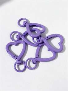 5/10/30/60pcs Colorful Rotating Heart-Shaped Lobster Clasp Key Rings Spring Connectors, Suitable For Bags, Dog Leashes, DIY Jewelry Making Accessories - Heart Keychain - View 16
