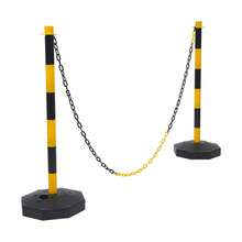 6-Pack Adjustable Traffic Cones, Crowd Control Bollards With Water And Sand-Fillable Base For Construction Sites, Parking Lots, And Road Closures - A - View 1