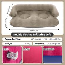 1pc Double Foldable Inflatable Sofa Chair, Soft Comfortable Home Leisure Slouchy Lounge Chair, Portable Outdoor Inflatable Mattress, Can Lie/Sleep, Adult Double/Multi-Person Nap Room, Summer Camping, Dormitory Essential, Back To School, Labor Day, Road Trip - Multicolor - View 8