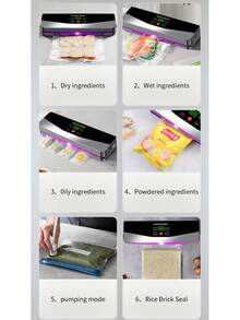 Outdoor & Home Food Vacuum Sealer Machine, Fully Automatic Vacuum Pump, Wet & Dry Use, USB Rechargeable Sealer, Battery Capacity: 2000mAh - Multicolor - View 11