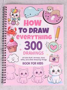 1pcThe Global Artist's Sketchbook: 300 Irresistibly Cute Drawings - Christmas Magic, School Essentials & Worldwide Wonders - Pink - View 1