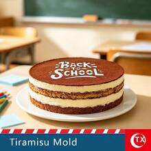 2 Stücke Tiramisu Kuchen Schablone mit Kuchenspachtel, klare Acryl Kuchen Druckform, "Schulanfang" Design, für die Schulanfang Saison, Schulveranstaltungen und Feiertagsparty Dessert Dekorationen. - Übersicht 6